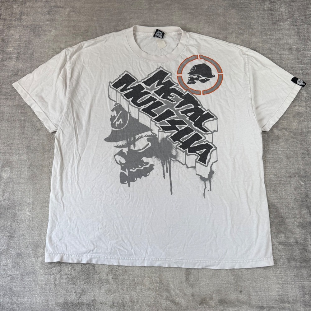 Metal Mulisha Shirt Mens 2XL White Graphic Skull Motocross Streetwear Tee